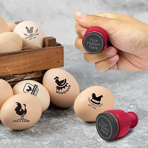 Miniatura 7 de Sello de huevo personalizado para huevos frescos, sello de fecha de huevo con botella de tinta (utiliza nuestro patrón)