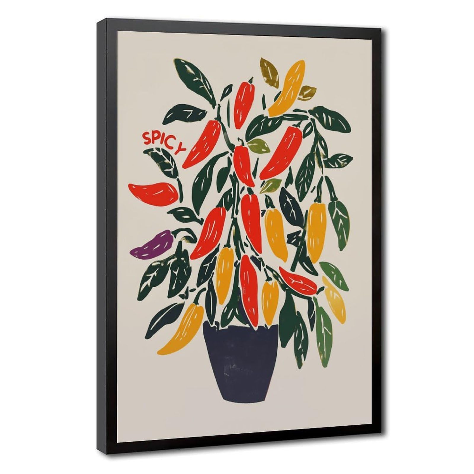 AYINUER Spicy Chili Pepper Plant Print Canvas Poster for Office Decor Gift