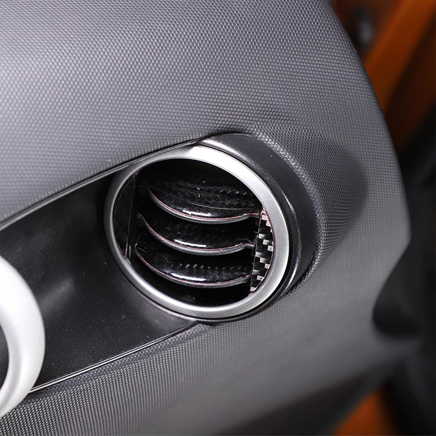 Car Air Outlet Frame,Central Control Dashboard Panel Navigation Screen Switch Sticker,Outer Frame Sticker for Nissan 350Z 2003-2006 (Carbon Fiber, Door Side Air Vent Frame)
