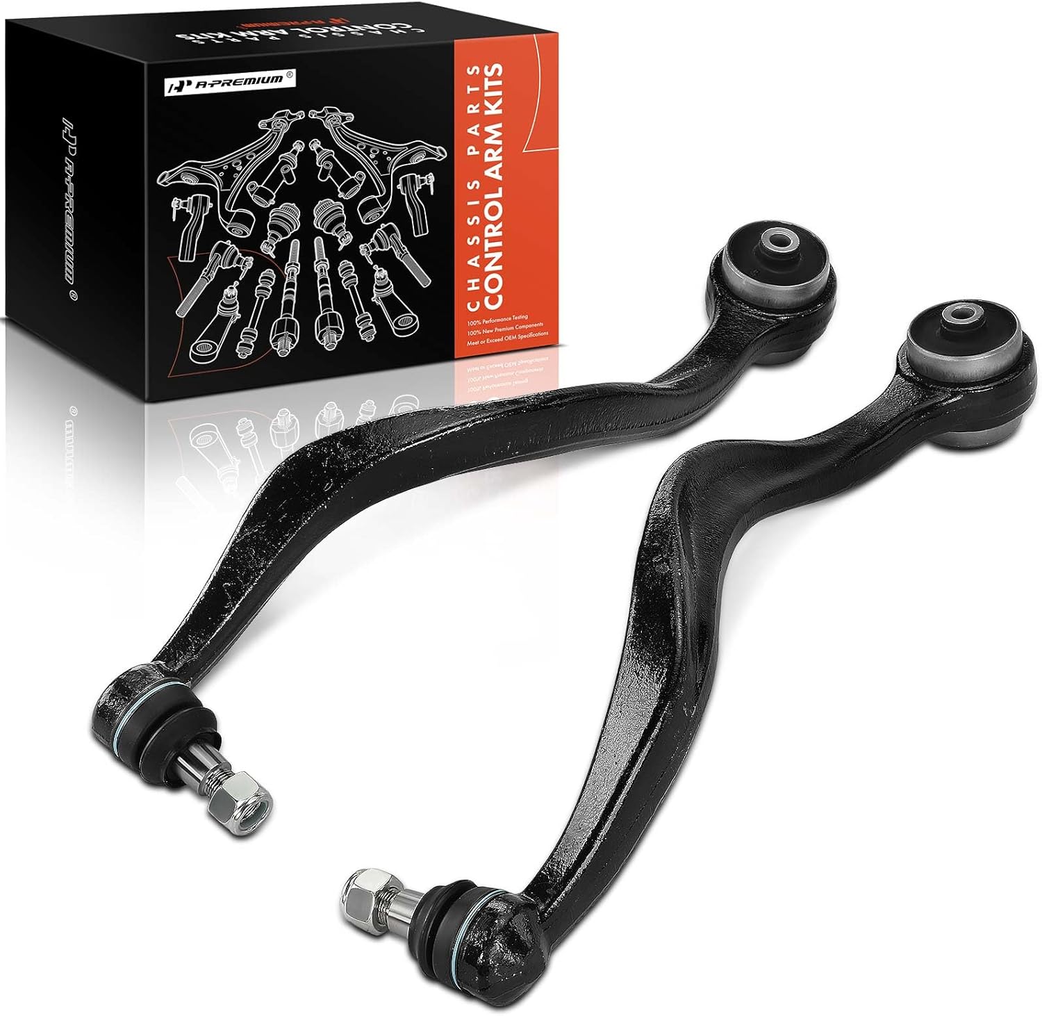 A-Premium 2 x Front Rearward Lower Control Arm, with Ball Joint & Bushing, Compatible with Ford Fusion 2006-2012, Mazda 6 2003-2008, Lincoln MKZ 2007-2012, Zephyr 2006, Mercury Milan 2006-2011