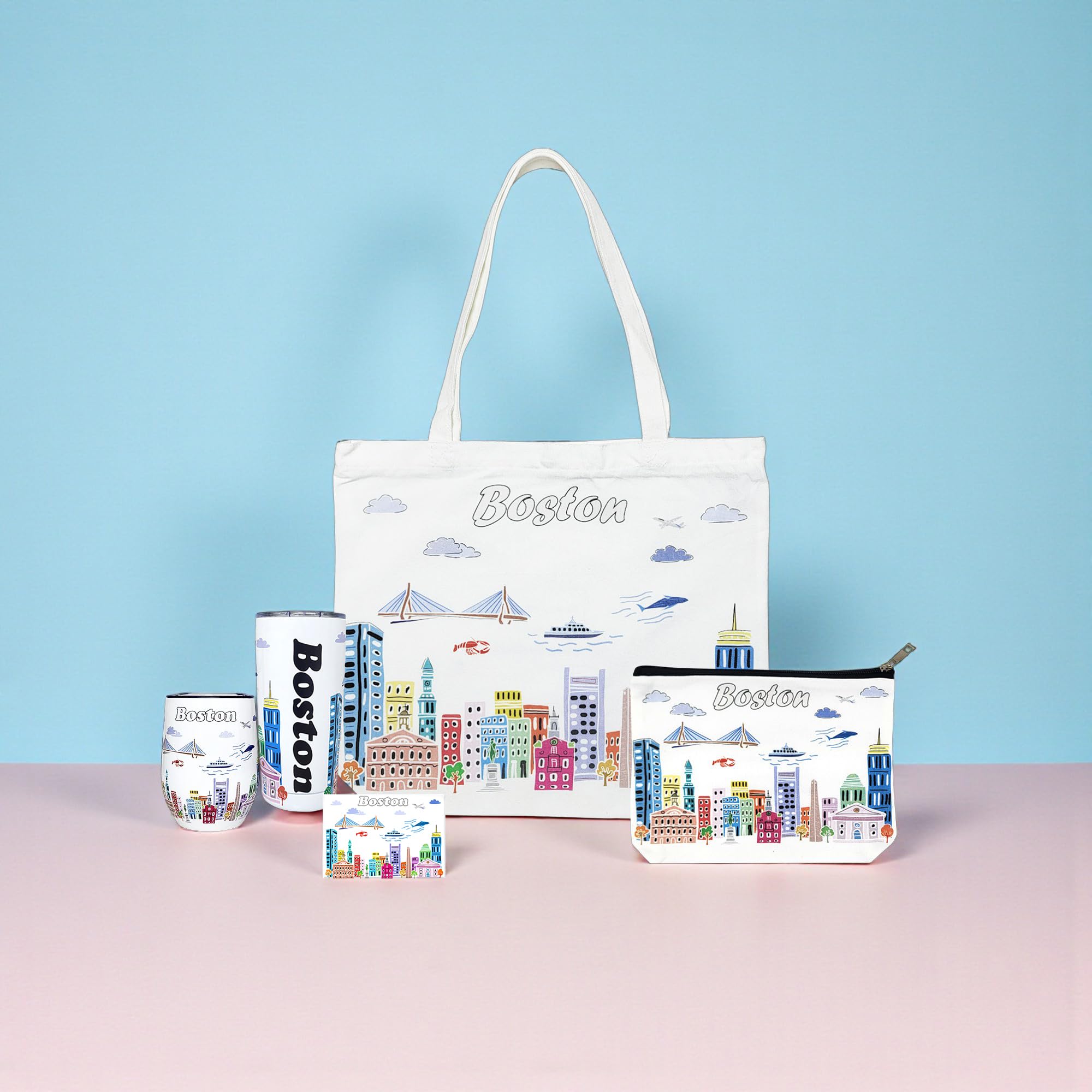 City Themed Artwork Magnet Collection by Beary Blu - Designed in The USA, Collectible Souvenirs Gifts 2.5" x 3.5" (Boston)