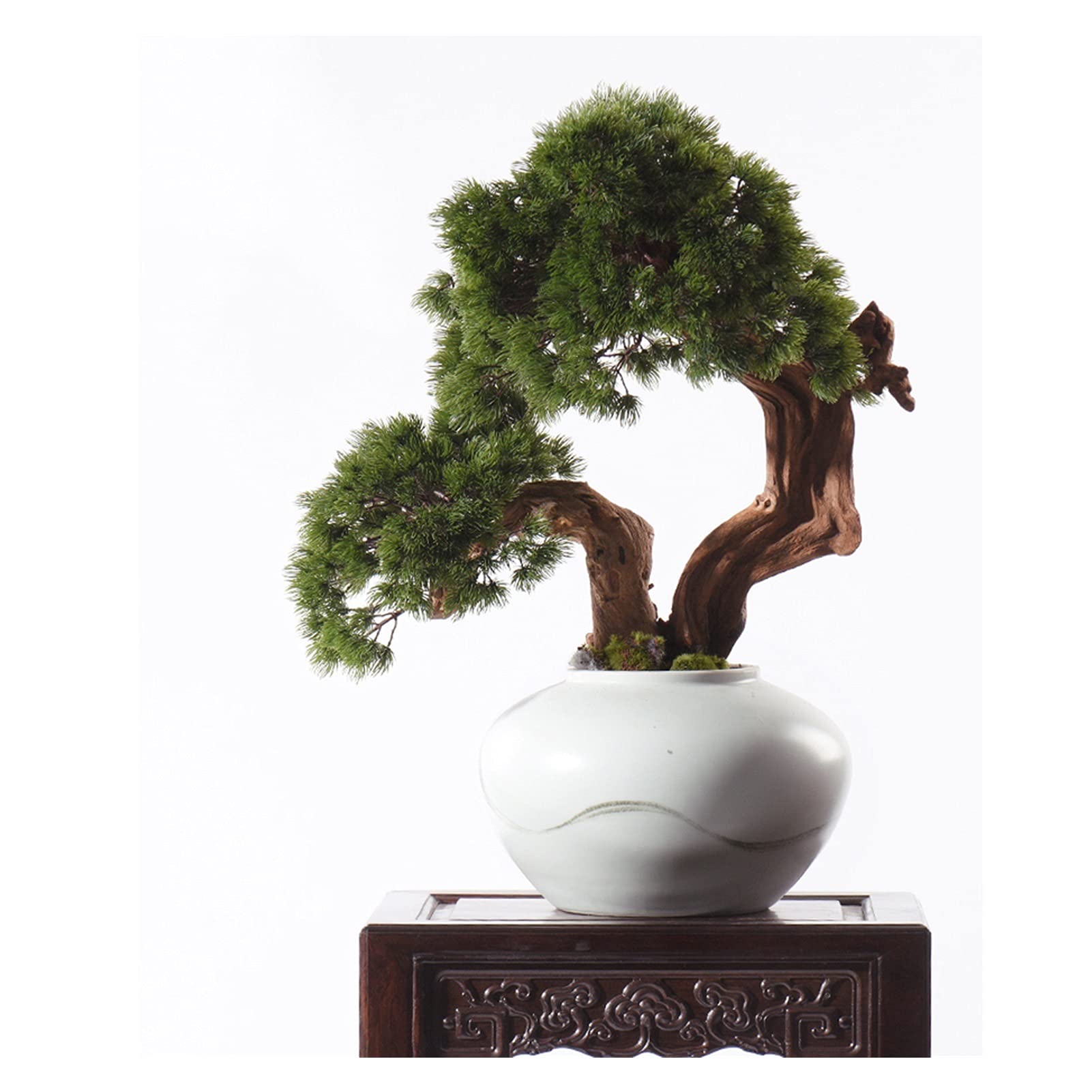 IUokLU Artificial plant Artificial Bonsai Tree Living Room Simulation Tree Decoration Ceramic Flower Pot Simulation Green Leaves Fake Plants Home Office Ornaments Artificial indoor plants