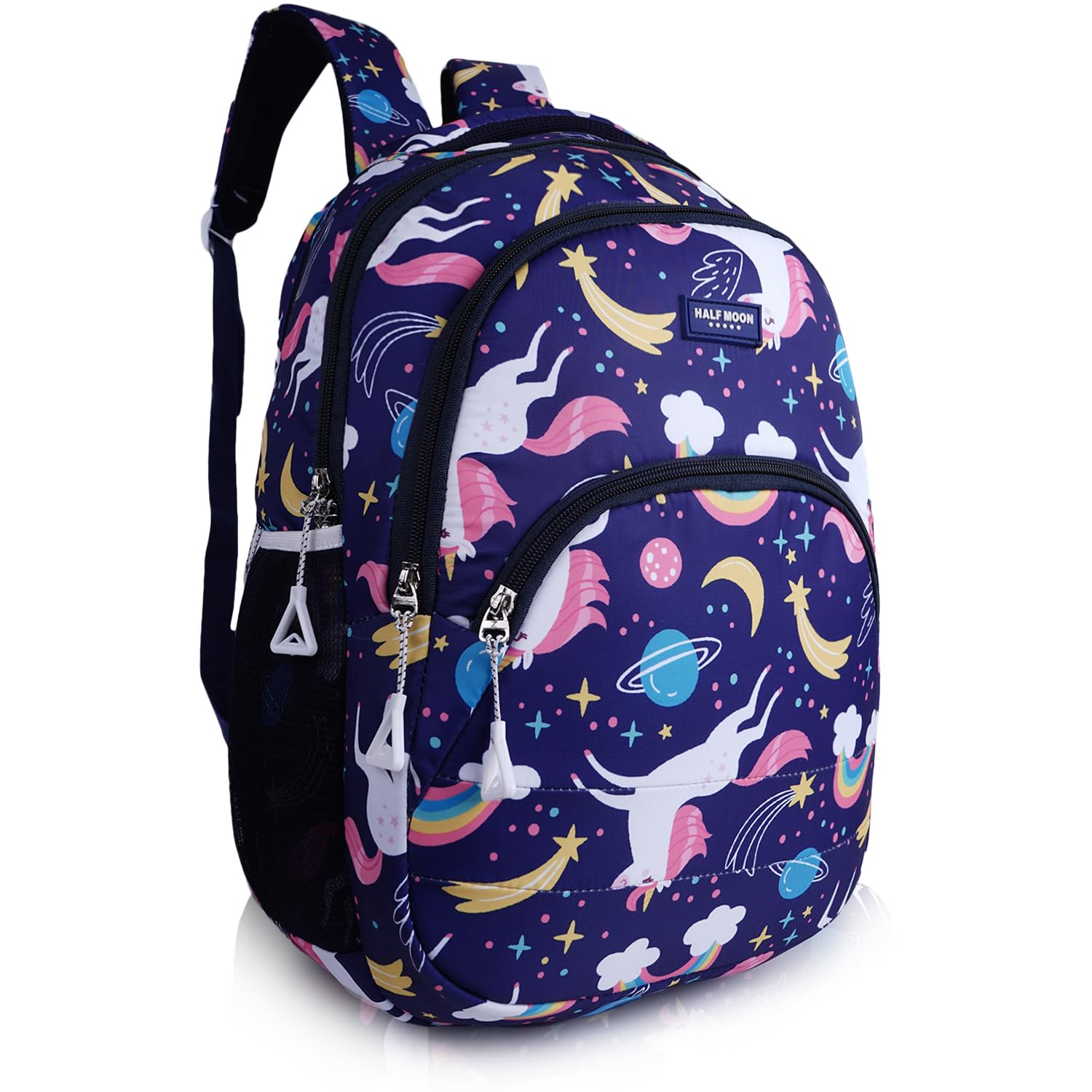 Moonlight Class 1-6 School Bag for girls, Backpack for Women, Water Resistant 4 Zips Stylish and Trendy College Backpacks for Girls-image-11