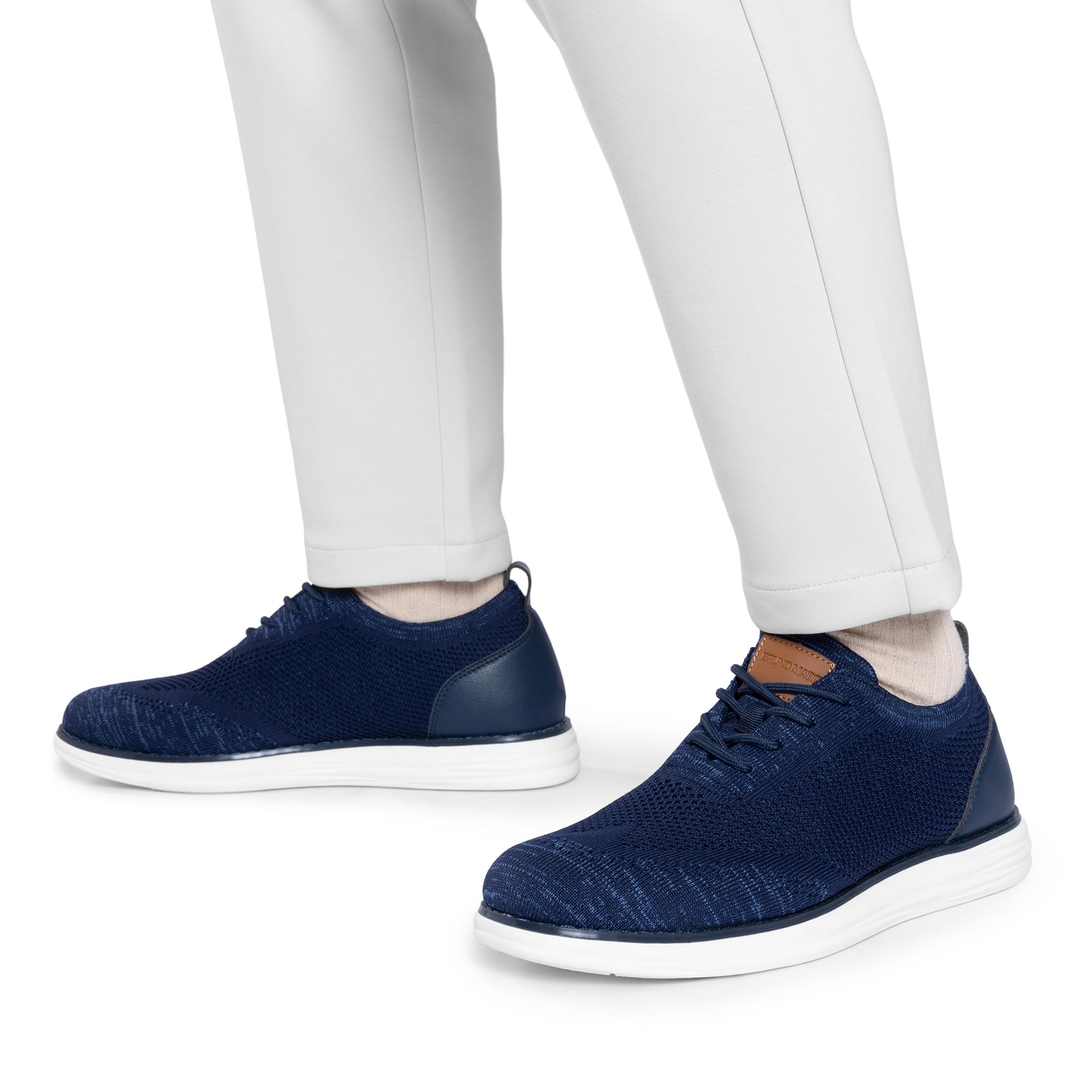 Bruno Marc Zapatos de Cordones Transpirables Zapatillas de Vestir Oxfords Clásico Formales Derby para Hombre Verano Casuales,Size 47,Azul Claro,GRAND-02