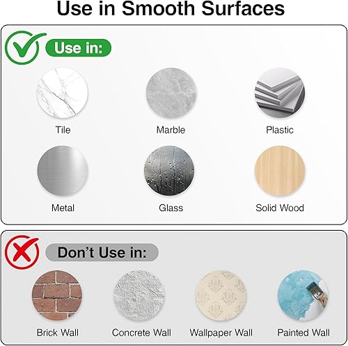 Miniatura 5 de Toallero adhesivo de 24 pulgadas  Toallero de acero inoxidable para baño, soporte de toalla sin perforaciones con 2 ganchos, plateado cepillado