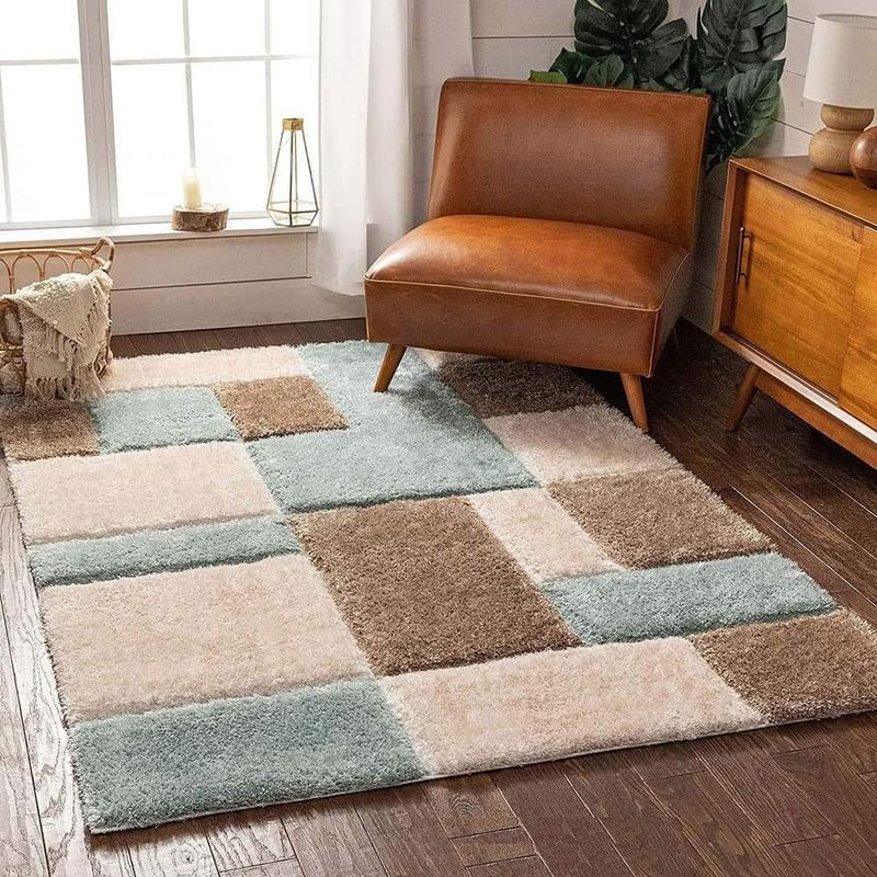Image of Carpet for Living Room 5X7 FEET Modern Soft Shaggy Carpet Thick, Fluffy & 2 inch Pile Shag Rug for Your Kids Room, Bedroom & Livingroom (Multi D)