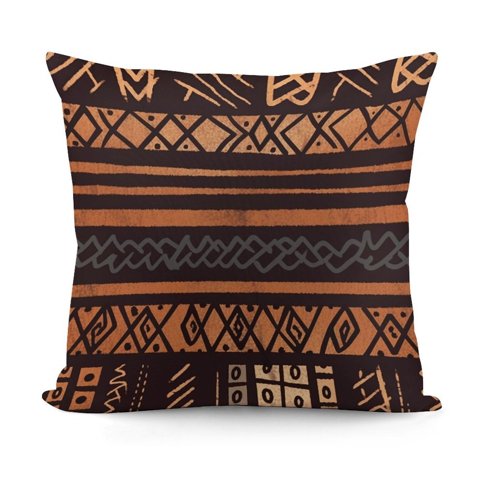 LZQPOEAS African Mud Cloth Tribal Pillow Cover Plush Pillowcase Cute Pillowcase Double-Sided Printed Soft Cushion Case Square Throw Pillow Cover for Home Sofa Bed Decor