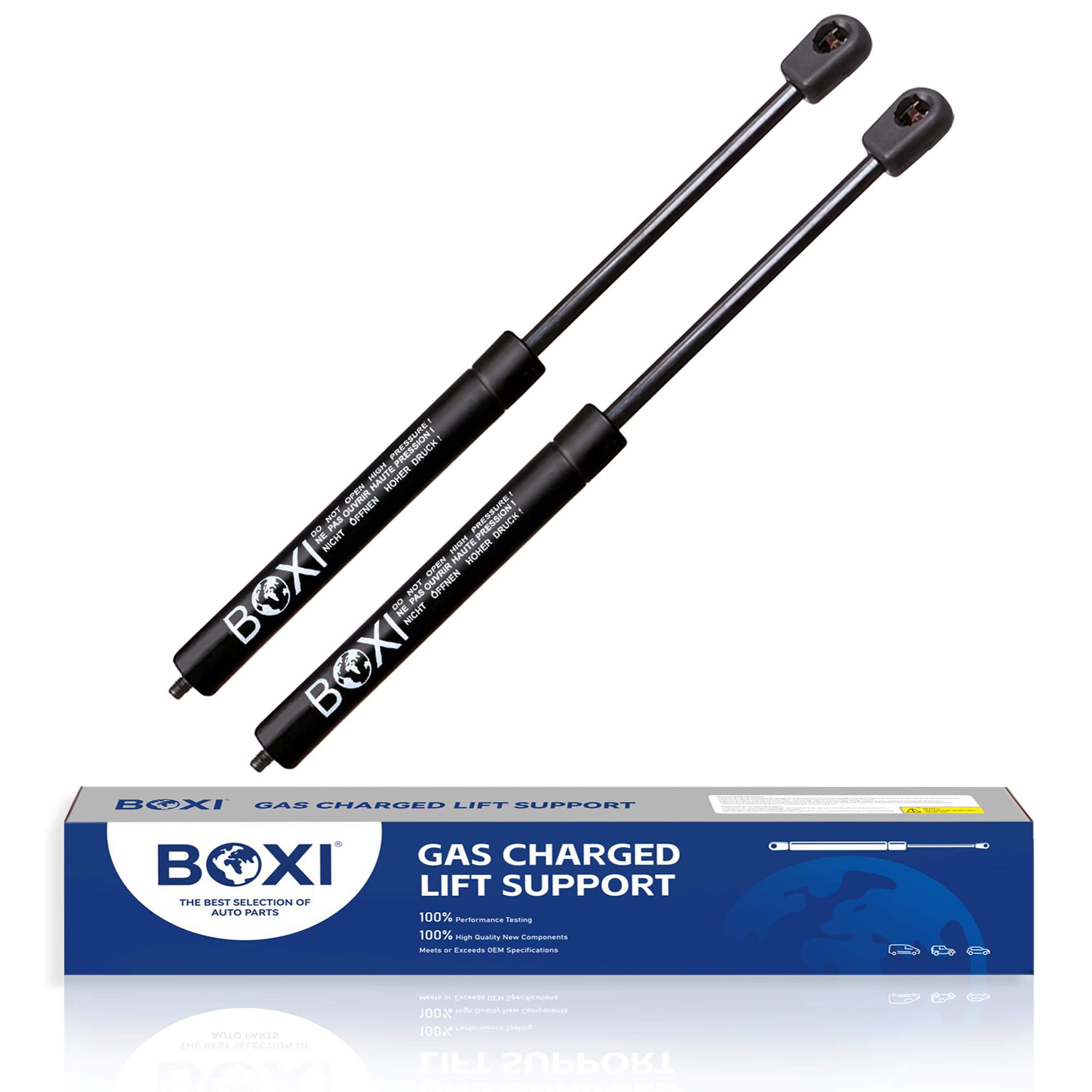 2Pcs Hood Lift Supports For Mercedes-Benz C230 C240 C280 C32 AMG C320 C350 C55 AMG C200, 22.16 inch extended length MUST REUSE OLD (RED PUSH-BUTTON) END FITTINGS. SG203007,2038800029