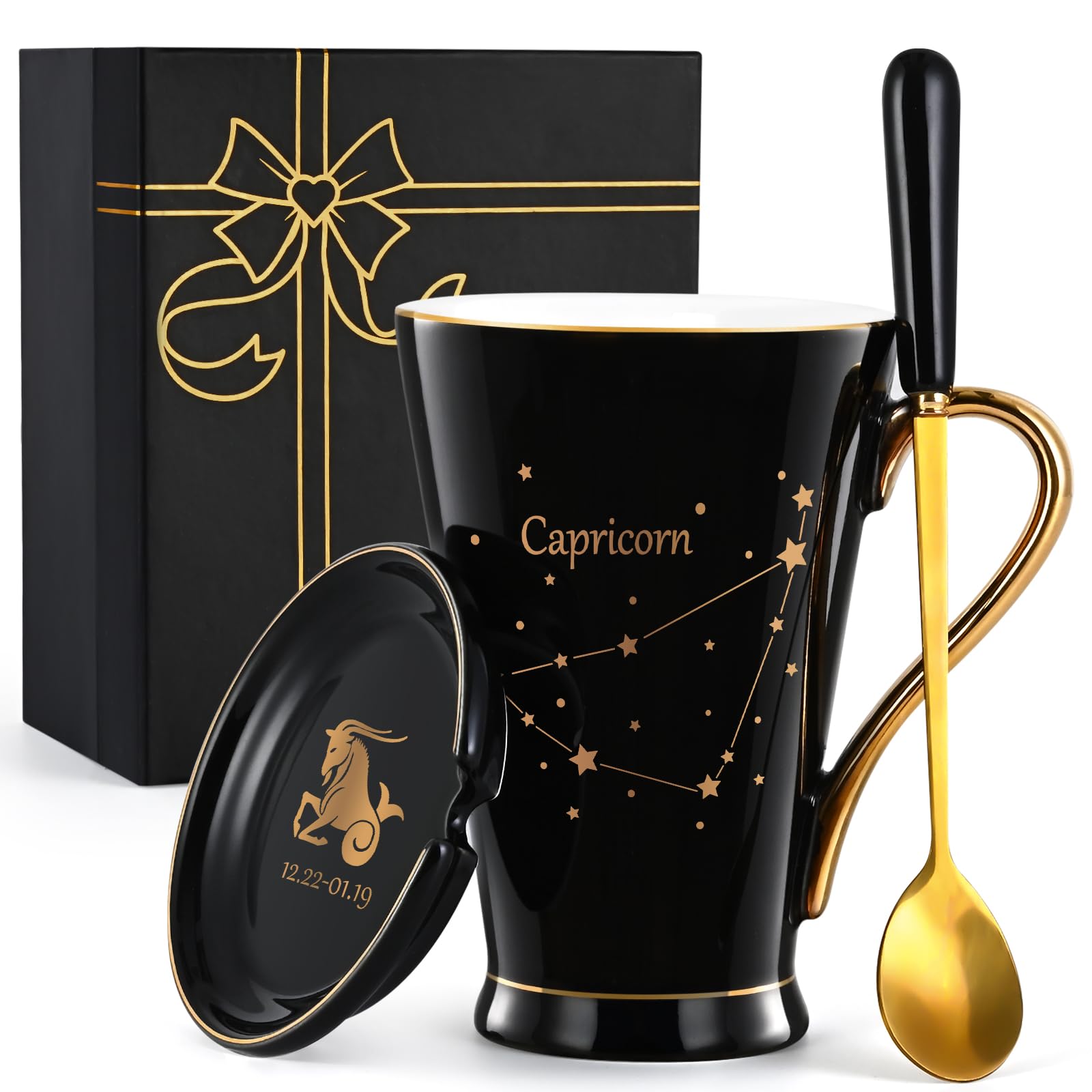 Maustic Capricorn Gifts for Women Men, December January Birthday Gifts, Zodiac Sign Gift, Astrology Horoscope Constellation Gift for Best Friend, Astrology Lover, Capricorn Coffee Mug, 12 Oz