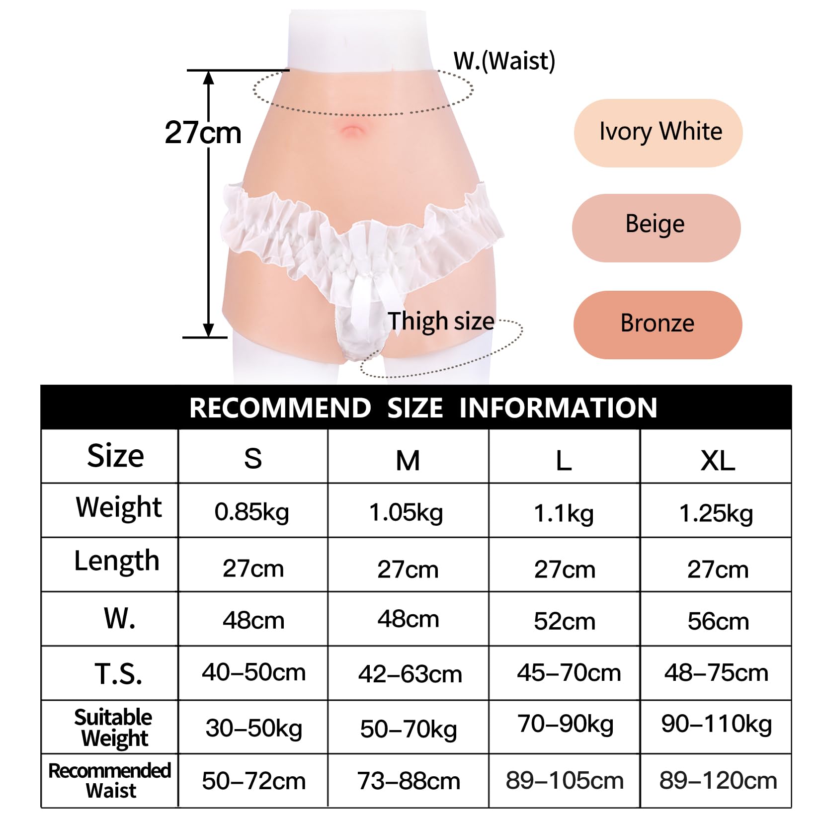 Silikon Konturunterwäsche Boxershorts für Transfrauen Realistische Weibliches Aussehen und Physiologische Struktur Crossdressing Hosen für MTF Transgender Cosplay Drag Shows
