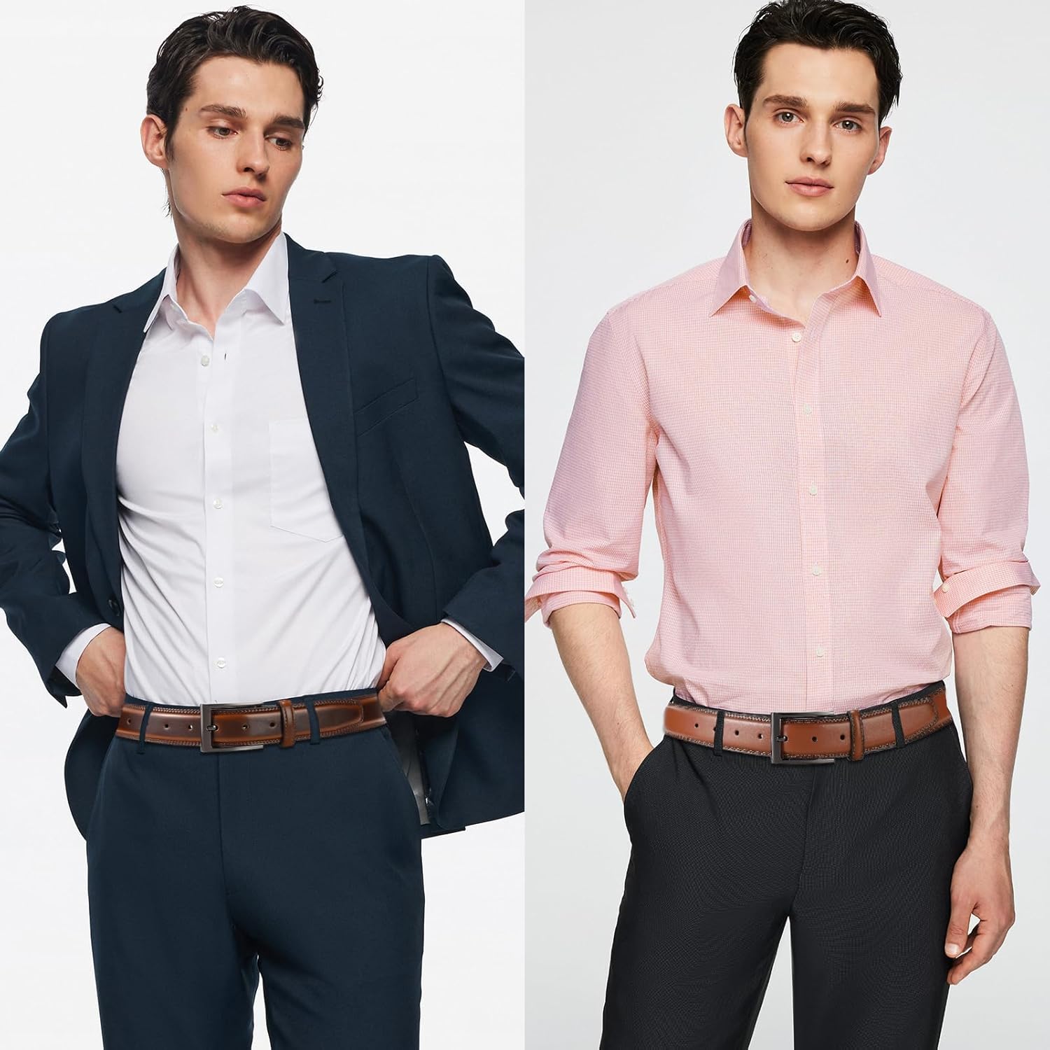 GAEKEAO Mens Dress Belt Genuine Leather Belts for Men 1 1/4" Mens Belts Classic Designs for Work Business and Casual - Image 8