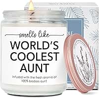 Presente de vela de lavanda Cool Aunty para tia da sobrinha sobrinho, cheiro de vela de tia mais legal do mundo, presente de velas de Natal da melhor tia de todos os tempos, aniversário