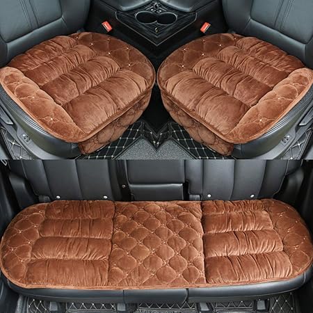 Amazon 車椅子用 シートクッション 3枚入 自動車用 肌に優しい 座布団 滑り止め 毛布 シートカバー 運転席 助手席 ふわふわ冬暖かい 座席保護マットカー用品 防寒 前座席用2枚 後部座席用1枚 車 バイク 車 バイク
