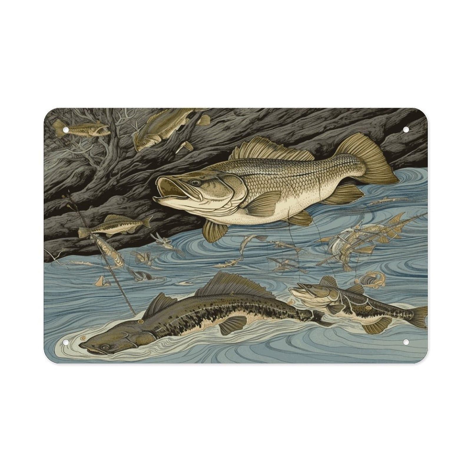 Fodpand Style Fishing Wall Art Metal Signs Tin Sign