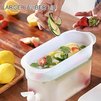 Fridge Drink Dispenser with Tap, Water Dispenser Container for Partys Drink, Cocktail, Juice, Iced Tea, Lemonade, Cold Brew, 2.8L