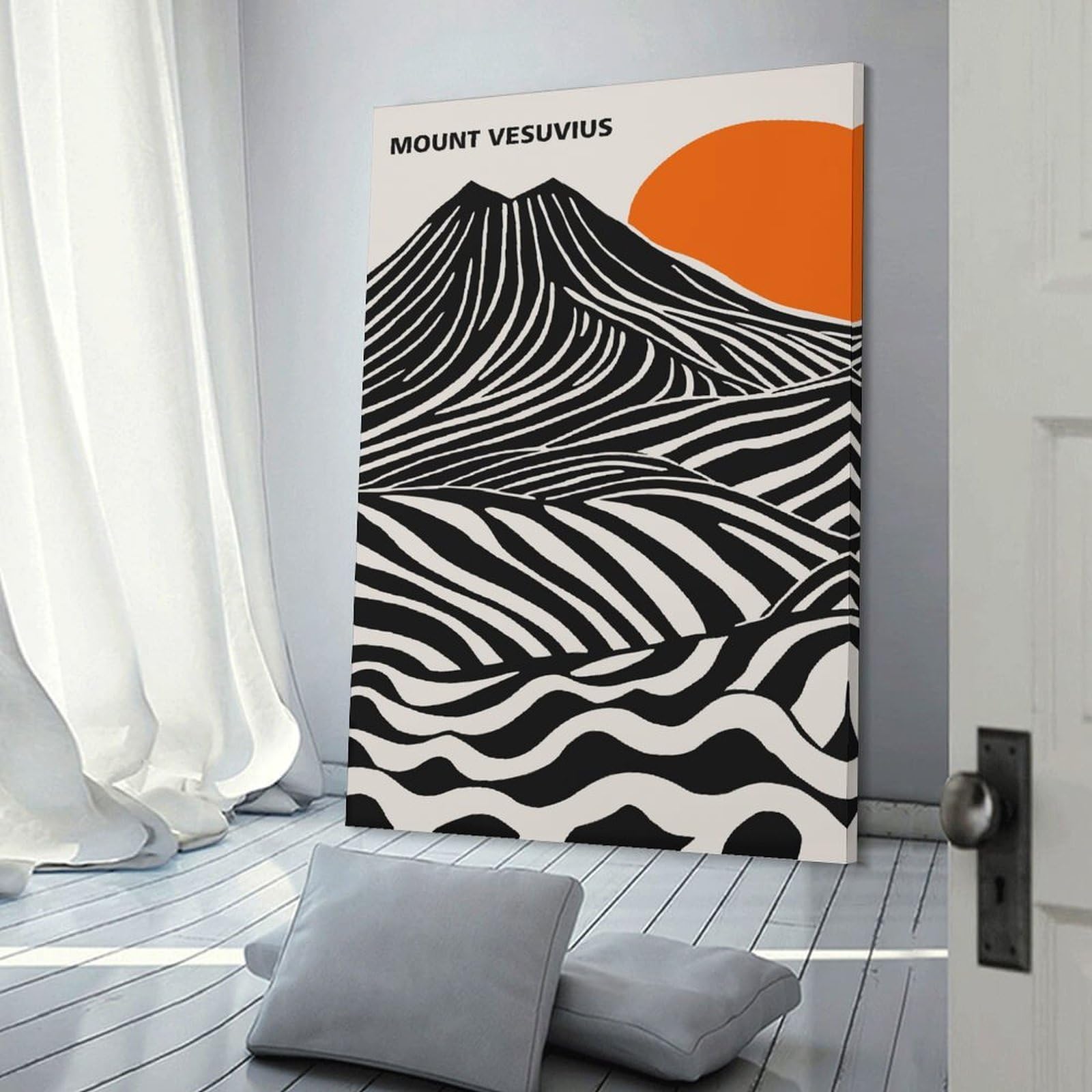 Junmoney Mount Vesuvius Abstract Art Canvas Wall Decor 24x36inch(60x90cm), for Entrance Walls, Hall Decor Or Foyers, Wall Decor to Refresh Empty Corners
