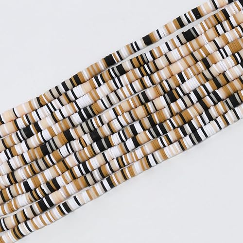 Miniatura 2 de 3600 cuentas de arcilla para hacer pulseras, 10 hebras planas y redondas de arcilla polimérica de 0.236 pulgadas (0.236 in), cuentas Heishi para