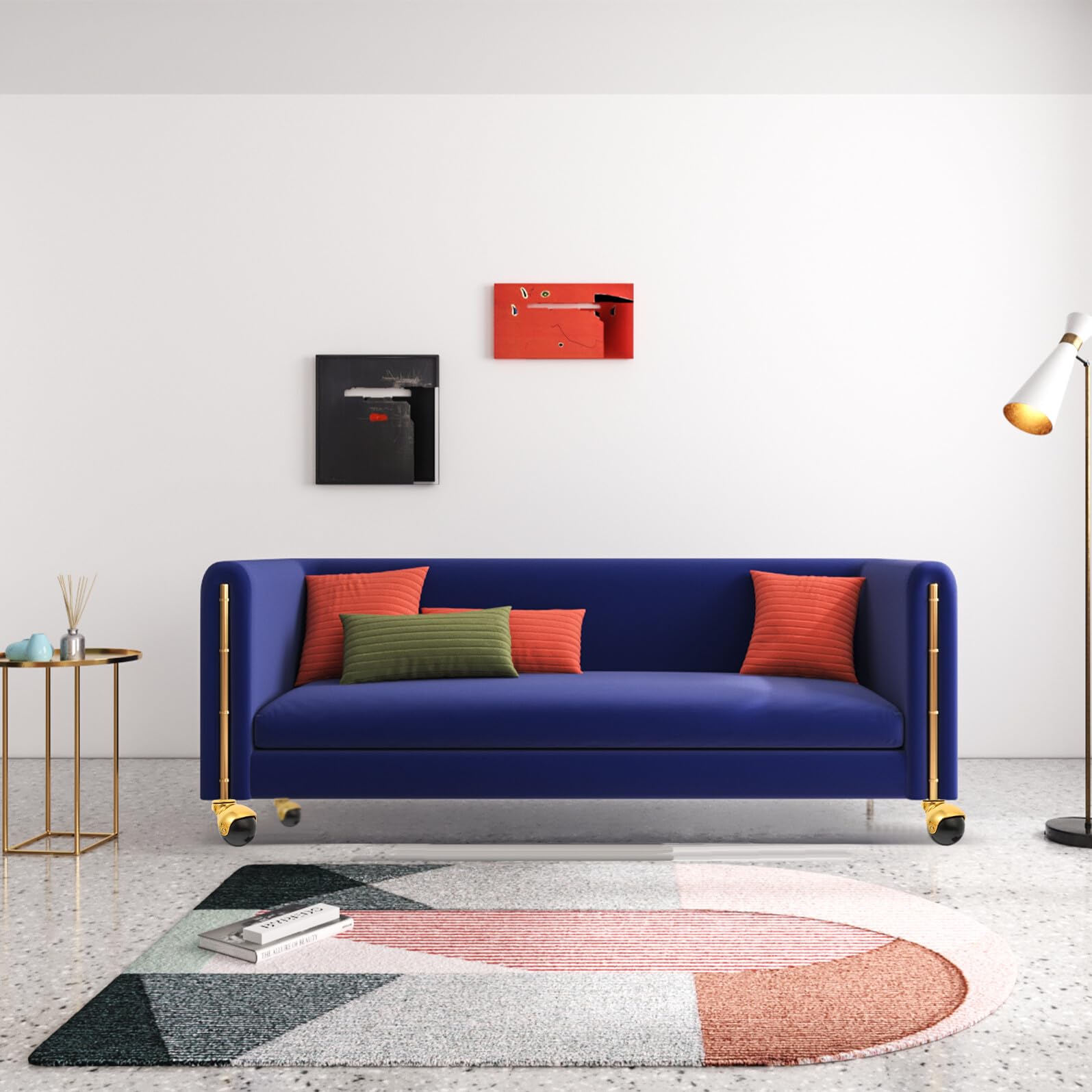 Rotelle per Mobili Multifunzione 2 Pollici in Pp 18k Oro, Ruote Girevoli Silenziose a Sfera 360°, Resistenti All’usura, per Sedie da Ufficio e Arredamento Domestico (4 Pezzi