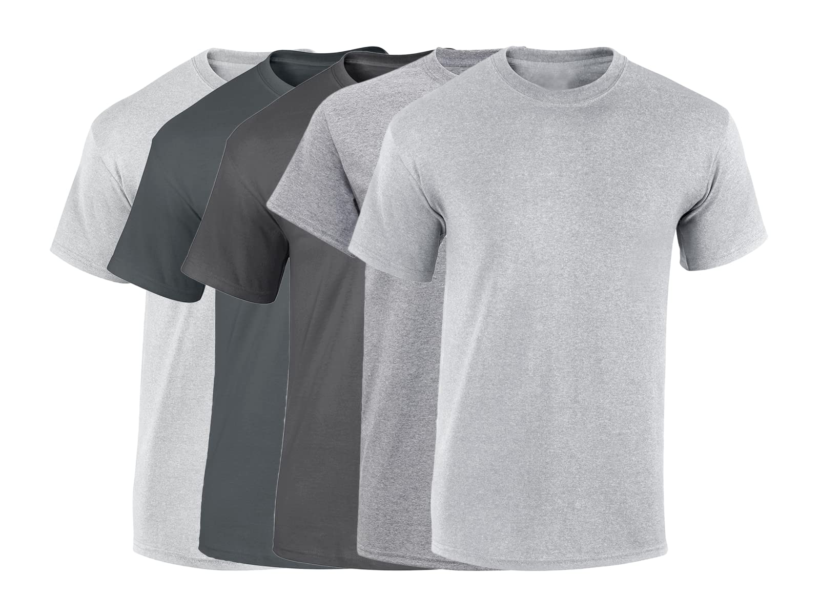 COOZO Hommes Lot De 5 T-Shirts Unis en Coton Épais