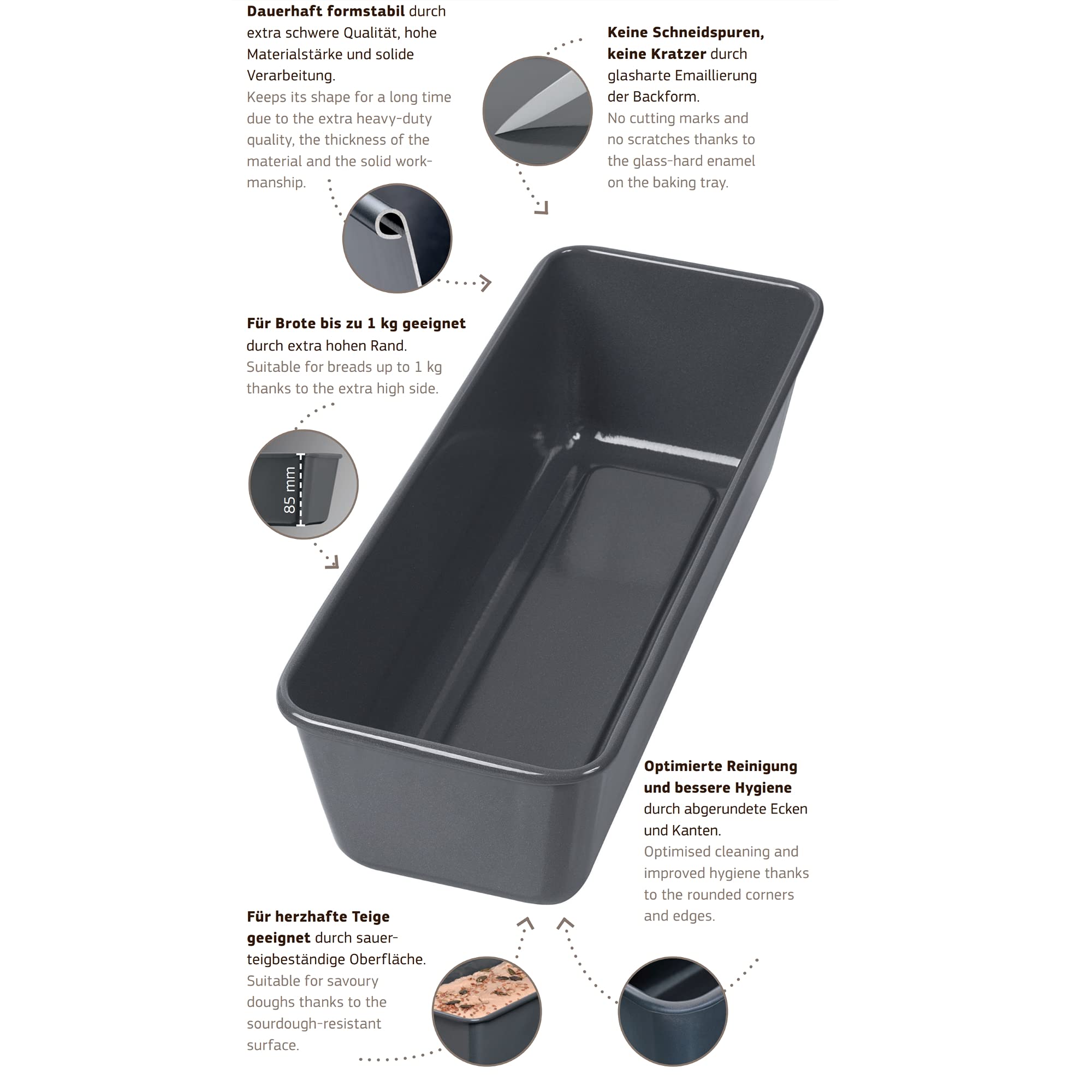 KAISER - 637204 - Moule à Pain ou à Cake - Revêtement anti-adhérant - 30 cm