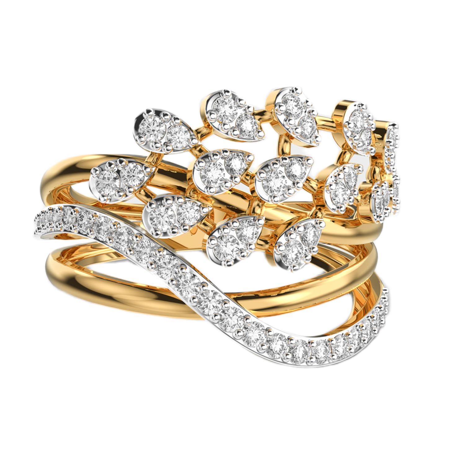 Bague plume de paon argent et moissanite pour sublimer vos soirées chic
