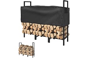 KYATE 4ft Firewood Racks for Outside with Adjustable Cover