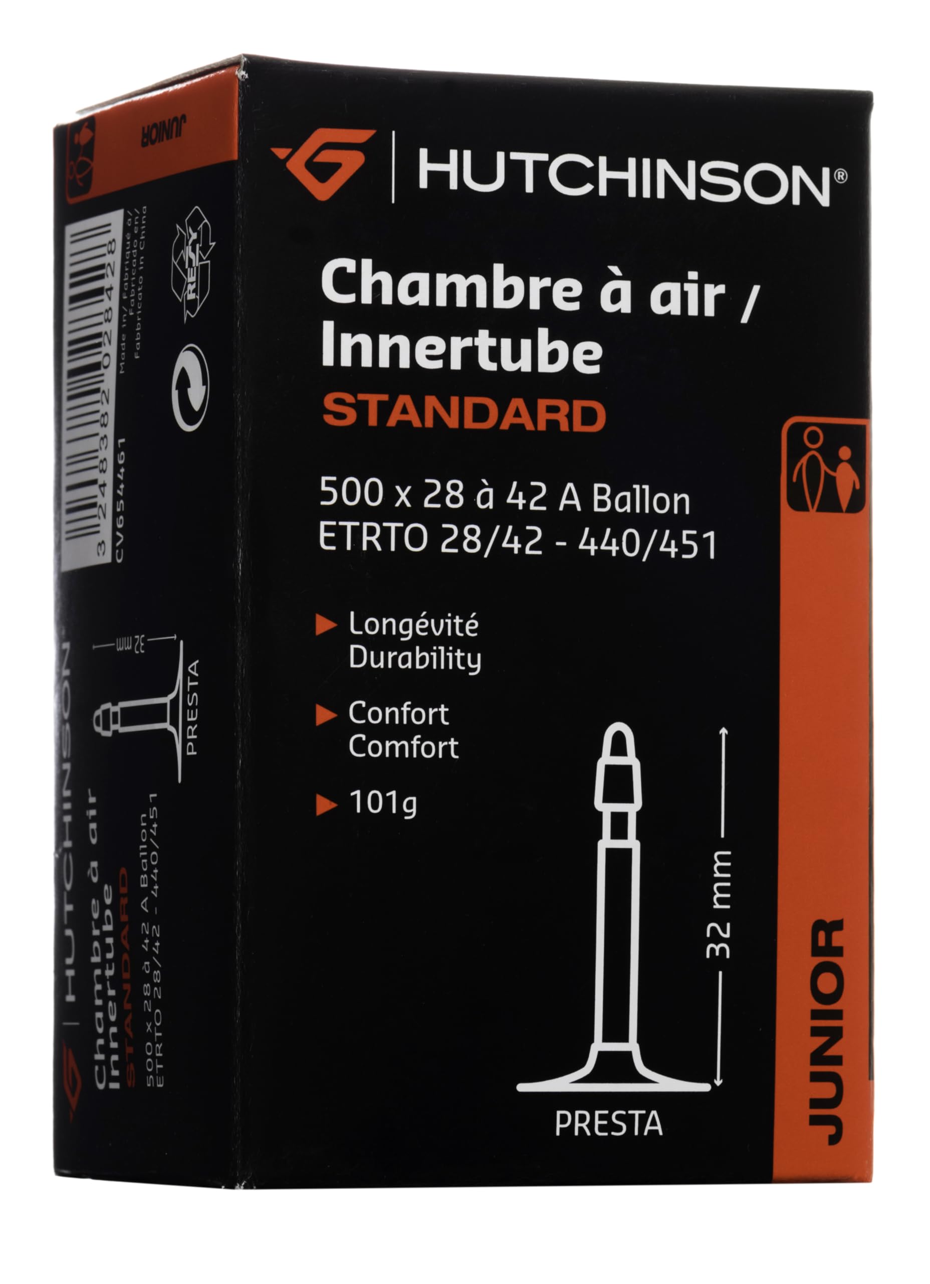 HUTCHINSON Standard Bicycle inner tube Black 500 x 28/42A franz.-Ventil 32 mm