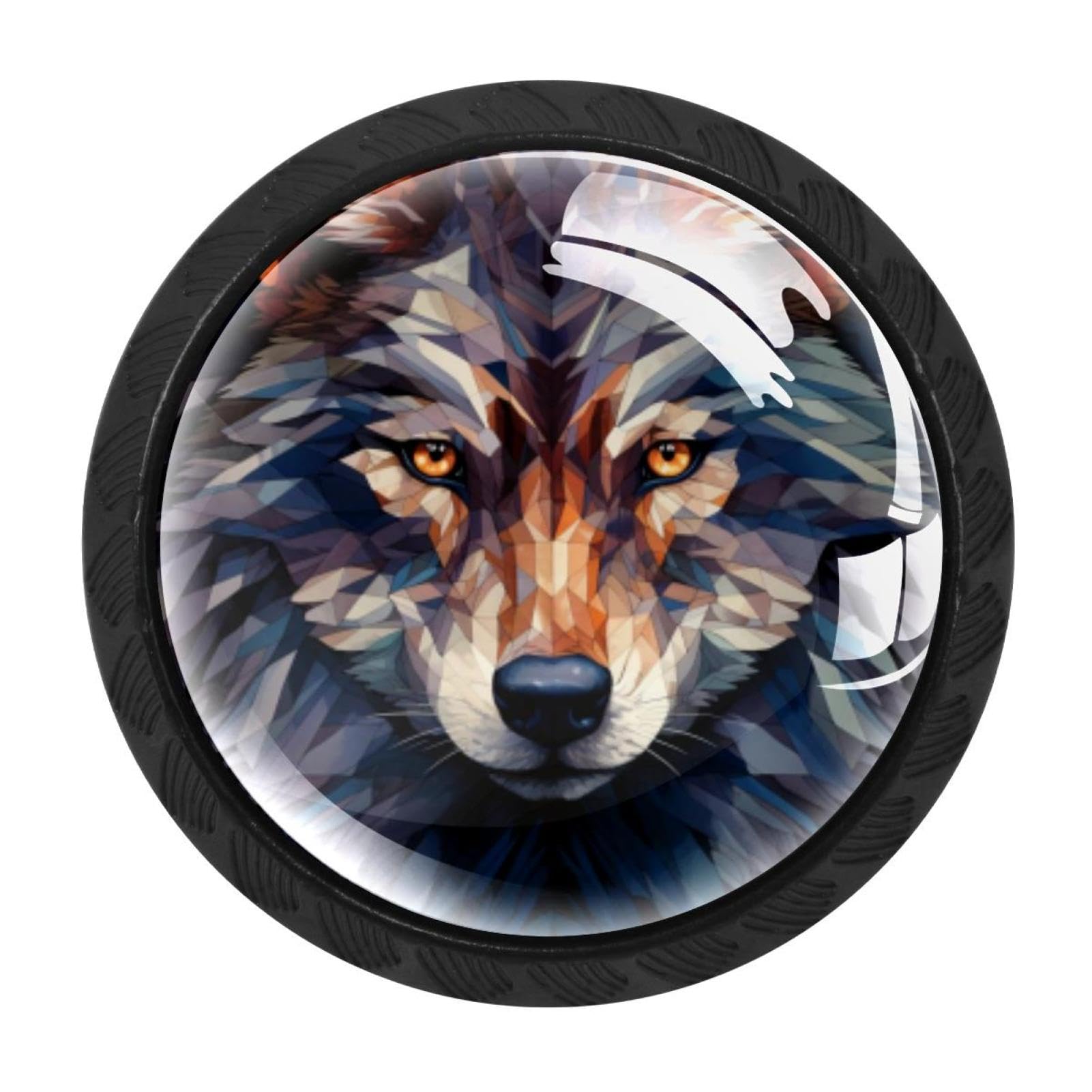 Chenzzzz Multicolored 06 4 Pieces Round Cabinet Knobs Wolf Dresser Knobs Pulls Handles With Screws For Drawer Pulls Handles Knobs Door Knobs