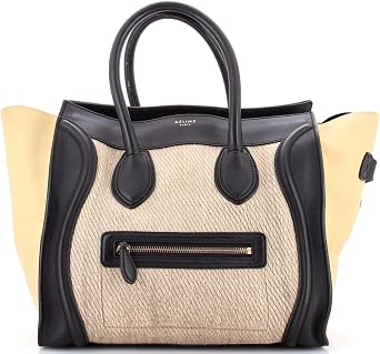 Pre-Loved Tricolor Luggage Bag Canvas and Leather Mini, Neutral