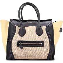 Pre-Loved Tricolor Luggage Bag Canvas and Leather Mini, Neutral
