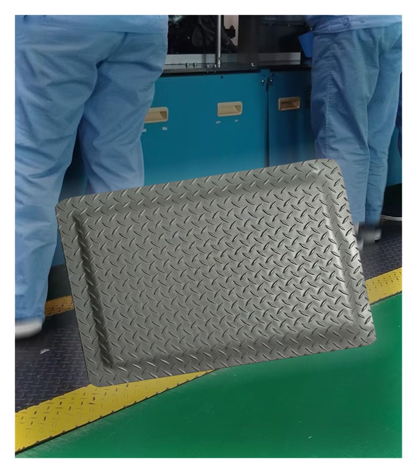 Alfombra Antifatiga de 20mm para Taller, Esterilla Anti-Estática para Estación de Pie Oficina, Base Gruesa Laboratorio Industrial, Tapete Comercial Resistente(Grey,60x90 cm)