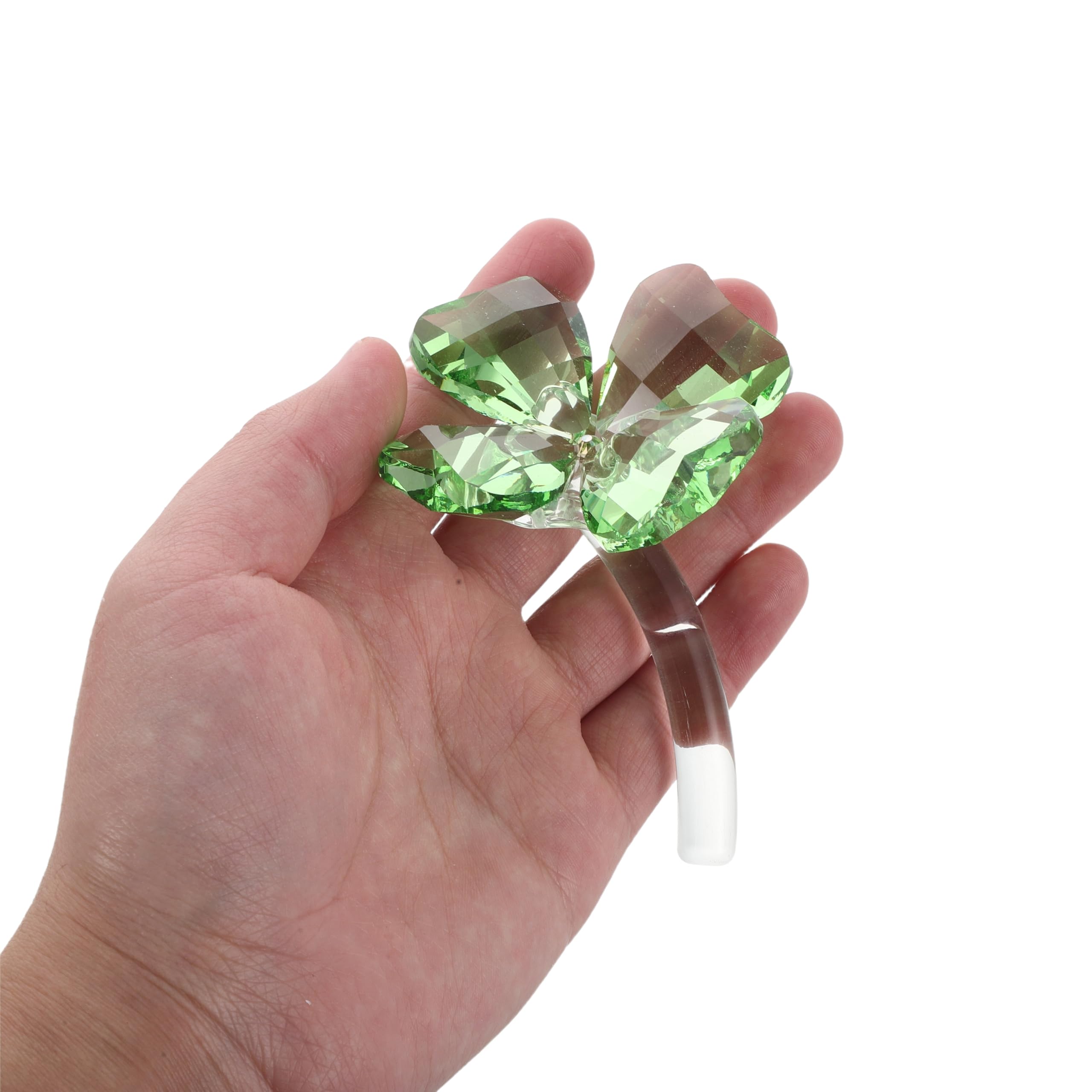 Ipetboom Kleeblatt-taschenanhänger aus Kristall Kleiner Glücksbringer Blumenfigur für Schreibtisch Vierblättrige Figuren als Dekoration für Zuhause oder Büro