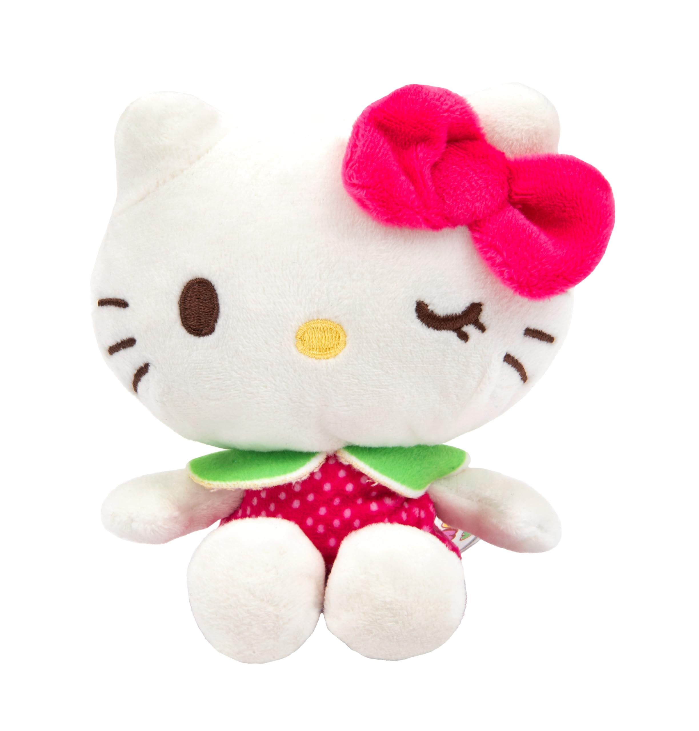 Hello Kitty Macedonia Scented Plush, 12 cm czerwona sukienka, urocza postać Hello Kitty, Scented Soft Toy, oficjalny licencjonowany produkt, dla fanów i kolekcjonerów, odpowiednia dla dzieci w wieku 4