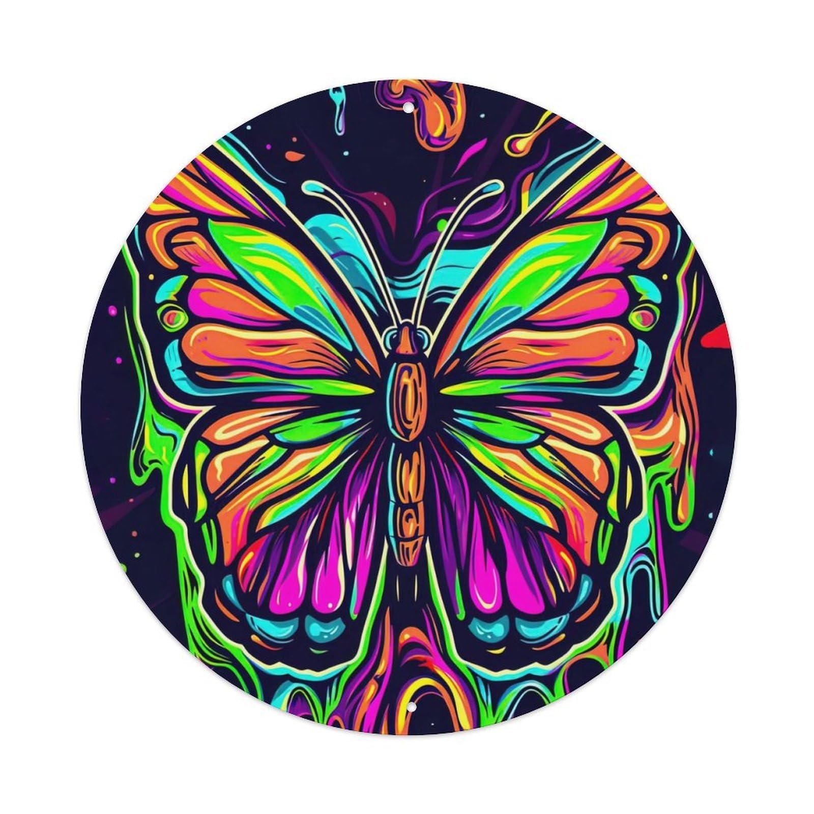 Animal Artwork Colourful Butterfly Metal Tin Sign