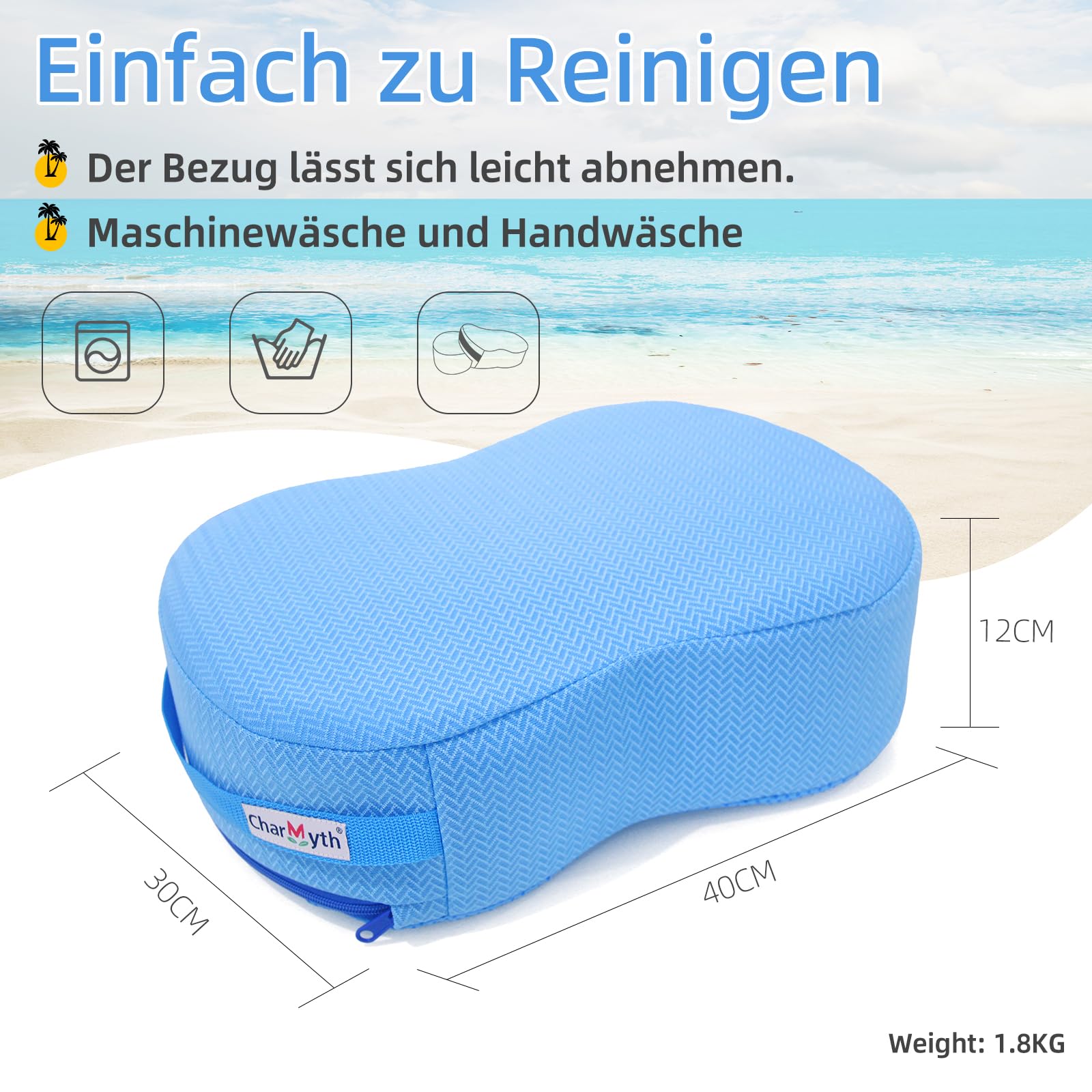 Whirlpool Sitzkissen Sitzerhöhung Unterwasser, 40 x 30 x 12cm Badewannenkissen, rutschfest schnelltrocknend Hot Tub Booster Seat