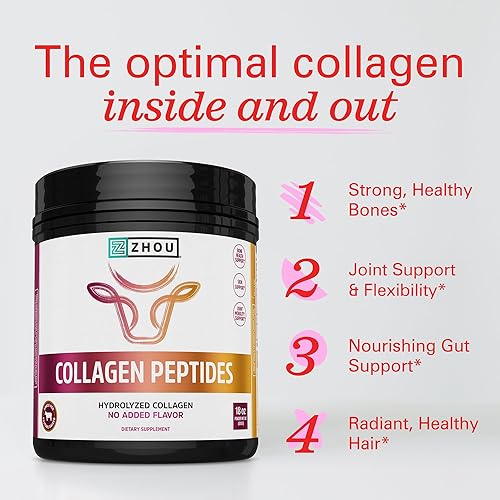 Miniatura 3 de Suplemento de péptidos de colágeno (proteína en polvo hidrolizada), sin sabor, 18 onzas