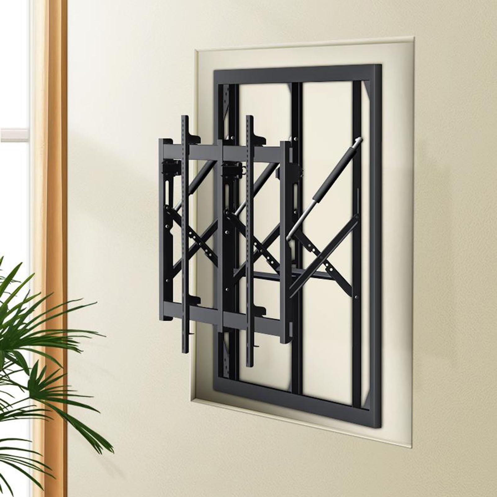 Hydraulische TV-Wandhalterung, Teleskopierbare Wartungshalterung for Frontgeräte, Beweglicher Universelle Feinjustierungshalterungen, for LED-, OLED- Und Curved-Bildschirme