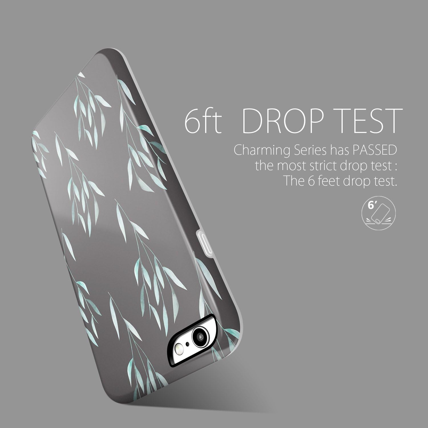 iPhone 6 Plus / 6s Plus case for Girls, Akna Collection Flexible Silicon Cover for Both iPhone 6 Plus & iPhone 6s Plus [Angel Blue Leaves](599-U.S)