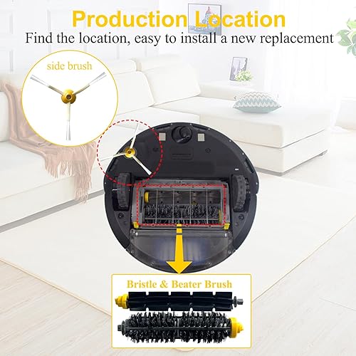 Miniatura 5 de Piezas de repuesto compatibles con iRobot Roomba 600 y 700 Series 614 630 635 640 645 650 660 675 680 690 695 760 770 780 Robot aspirador, 2 juegos