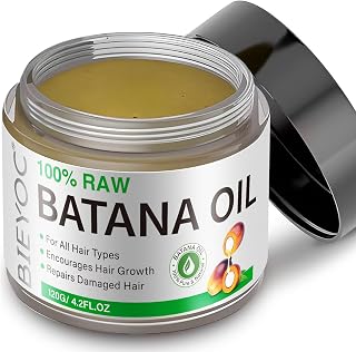 Raw Batana Oil for Hair Growth, 100% Pure Batana Oil from Honduras, Prevents Hair Loss, Repairs Damage, and Enhances Shine, Promotes Thicker, Healthier Hair for Men & Women, 4.2 oz