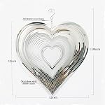 DJUAN Wind Spinner Outdoor Metal Decorations,Silver Heart Wind Spinners for Yard and Garden,Stainless Steel Wind Chimes for Outside Decor,Birthday Gifts for Mom,Mother's Day,Aunt Gifts