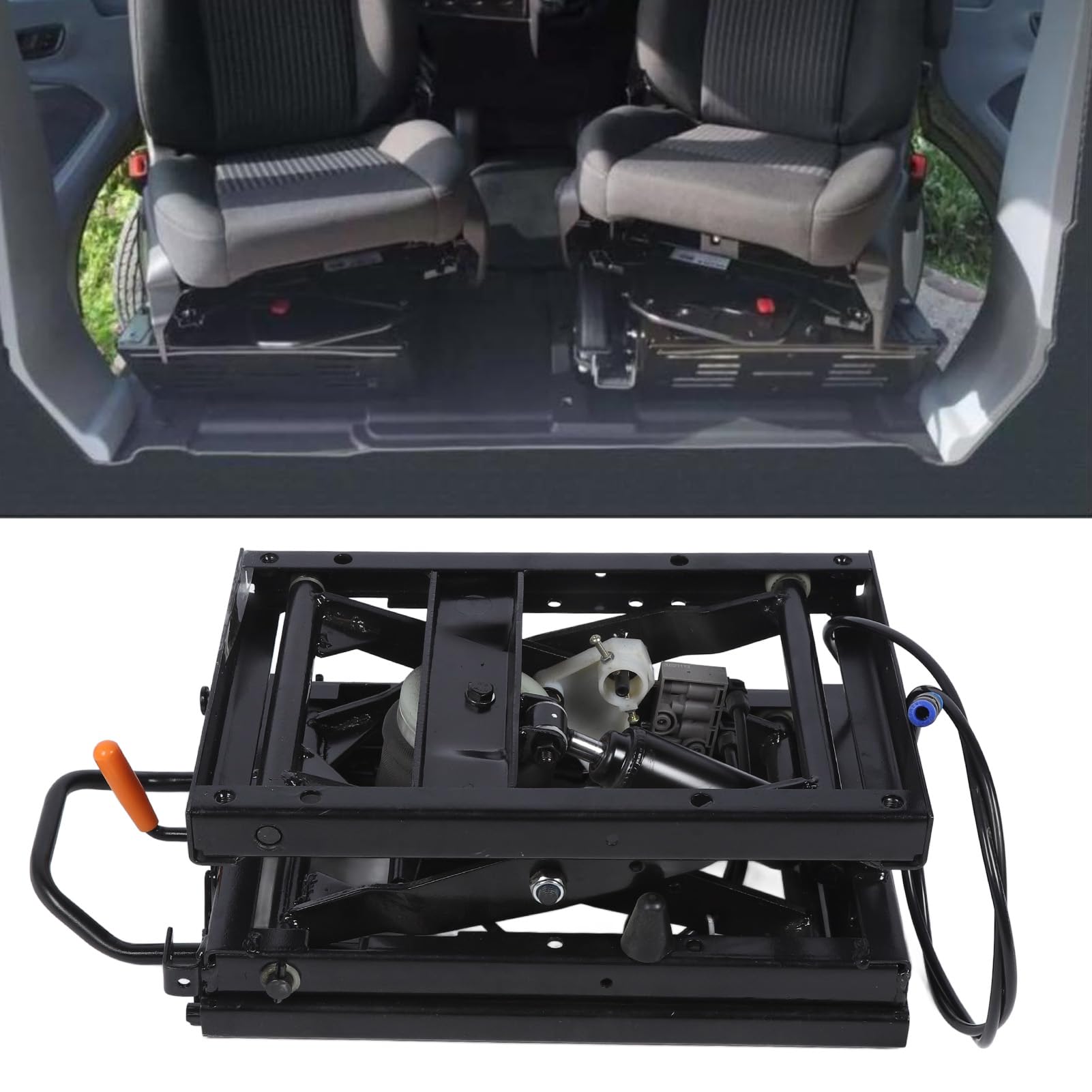 Kit universal de suspensión de asiento con pista deslizante para tractor, camión, RV, vehículo comercial, maquinaria agrícola, absorción de impactos y ajustable