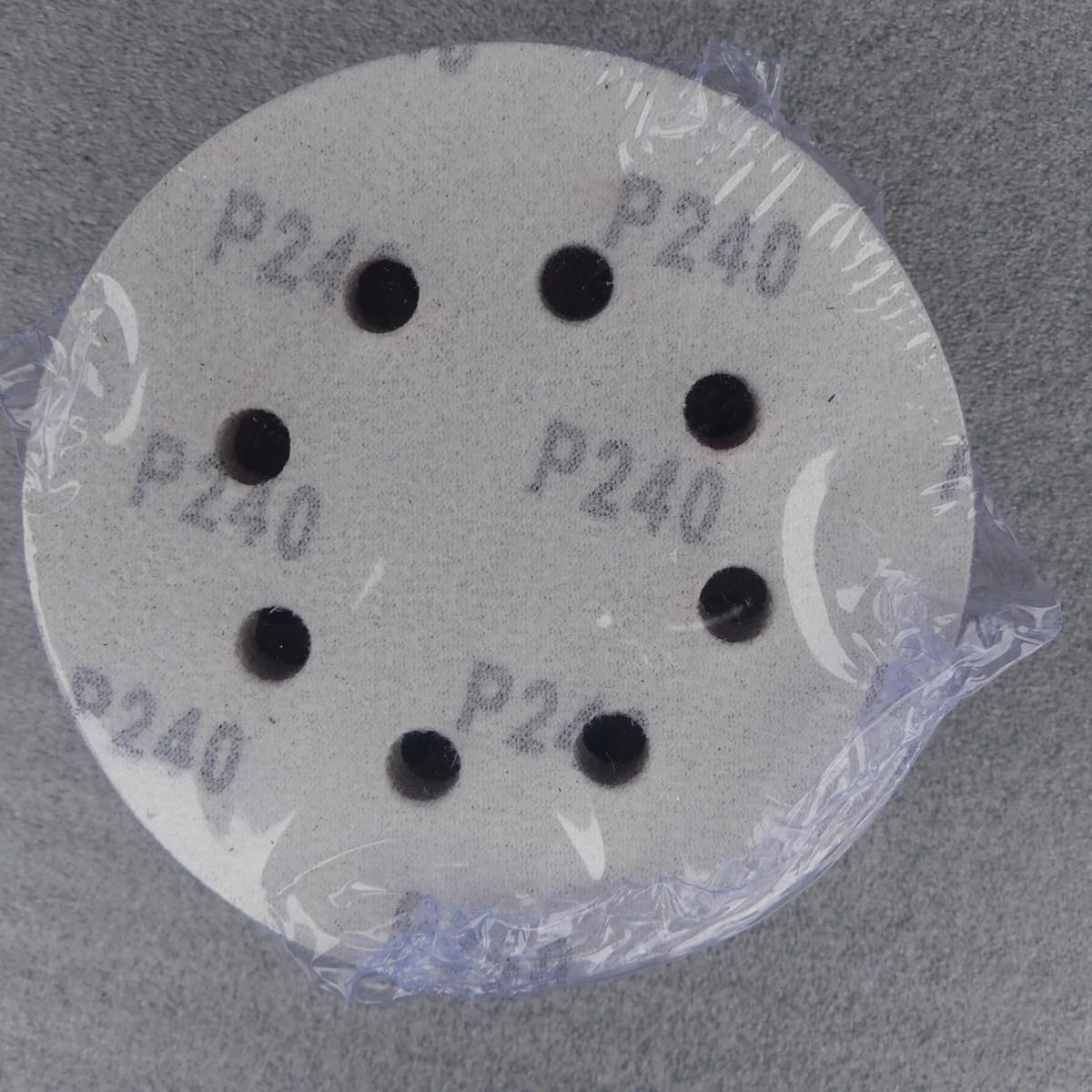 50 discos abrasivos de 125 mm de diámetro, con 8 agujeros, grano P240, lijadora excéntrica de cuello largo, lijadora orbital de Bohrfux.