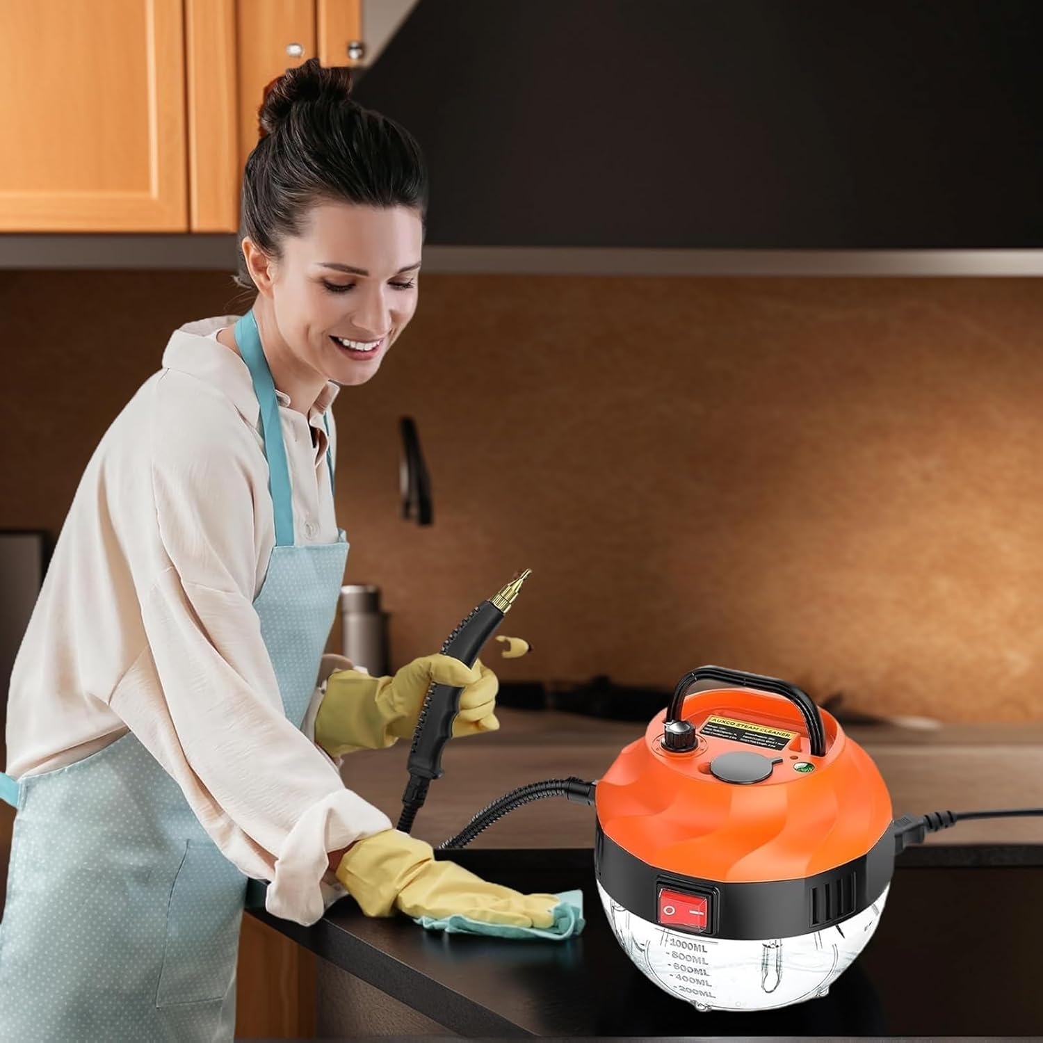 Vaporeta Limpieza Hogar, 2500W Maquina Limpiar Tapicerias con 6 Velocidades Ajustables y 3 Tipos de Cabezales para la Limpieza Doméstica de Cocina, Textiles, Derrames, Azulejos, Coche y Baño