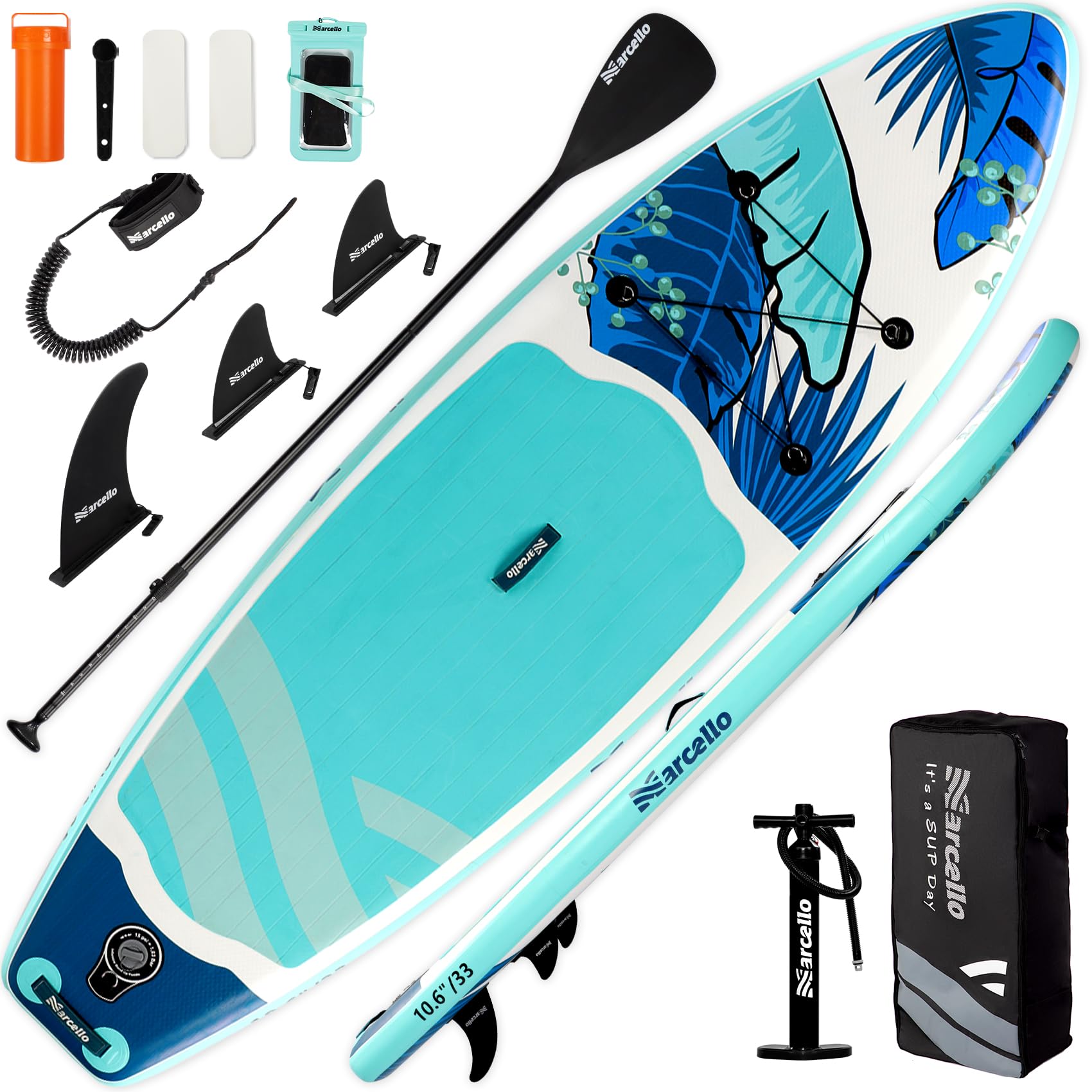 Inflatable Stand UP Paddle Board, 10’6 x 33” x 6” Paddle Board with Backpack, Pump, non slip Mat, Phone Case Ultra-Light Paddle Boards for Adults