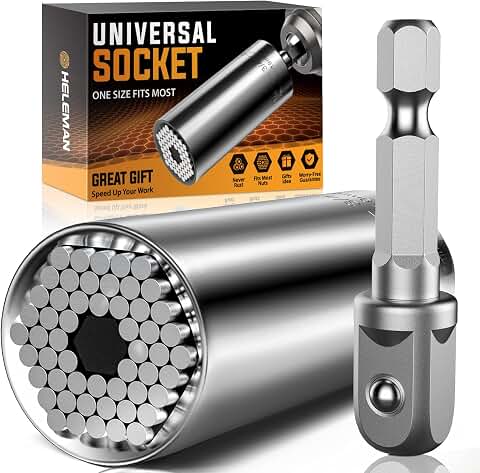Fathers Day Dad Gifts from Daughter Son, Super Universal Socket Tools Gifts for Men, Socket Set with Power Drill Adapter(7-19 MM) Cool Stuff Gadgets for Women Birthday Gifts for Him Husband Adults