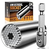 Fathers Day Dad Gifts from Daughter Son, Super Universal Socket Tools Gifts for Men, Socket Set with Power Drill Adapter(7-19 MM) Cool Stuff Gadgets for Women Birthday Gifts for Him Husband Adults