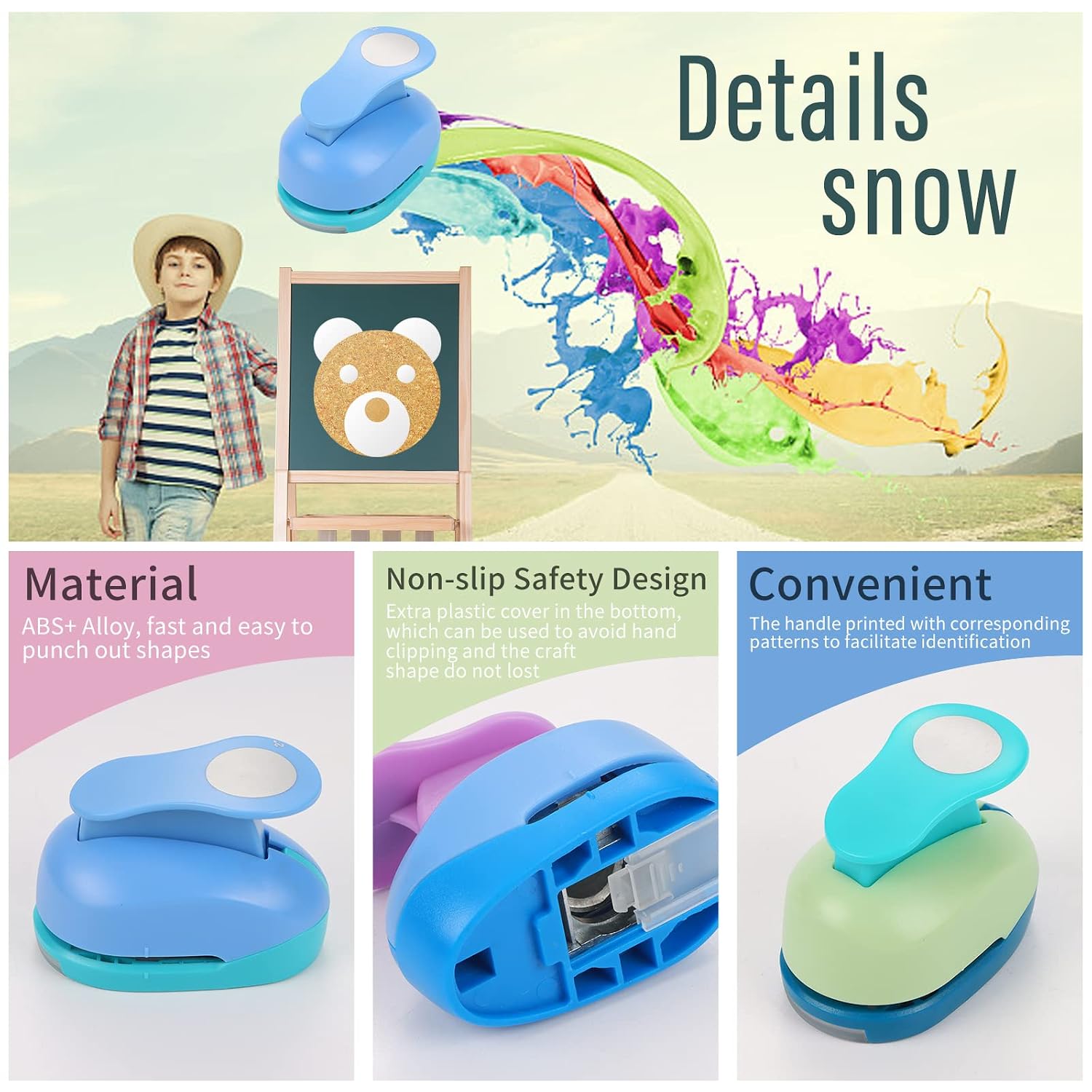 TECH-P Creative Life 2"+1"+5/8" inch Punch Set Circle Hand Press Album Cards Paper Craft Punch,Card Scrapbooking Engraving Kid Cut DIY Paper Craft Punch. (Circle)
