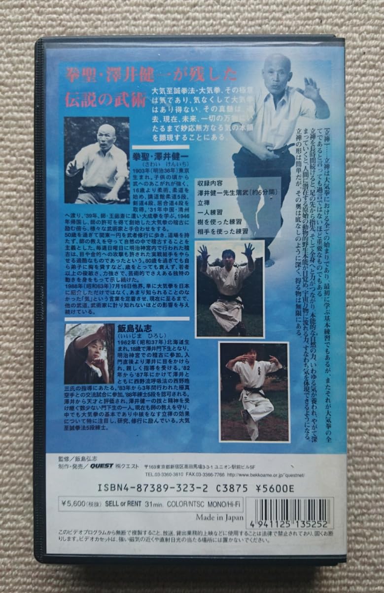 拳聖が残した伝説の武術　澤井健一直伝　大気拳　DVD 演武　立禅　練習　飯島弘志 澤井健一直伝 大気拳