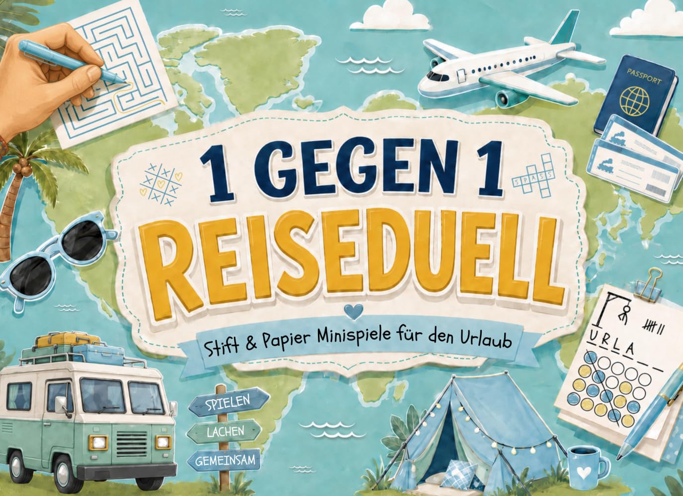 Das 1 gegen 1 Reise-Duell: Stift und Papier Minispiele für den Urlaub | Lustige Reisespiele, Rätsel & Quiz für Paare, Freunde, Familien, Erwachsene & Kinder ab 10 Jahren